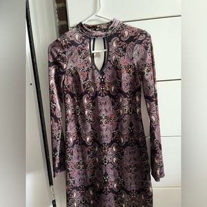 Target bell sleeve velvet paisley mini dress